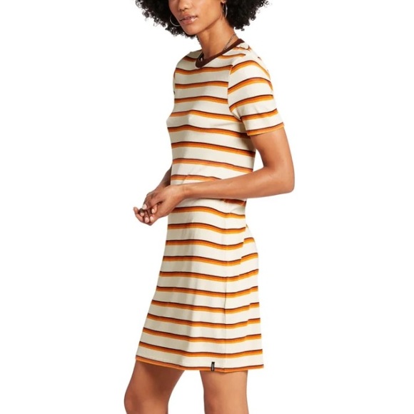 Volcom Avoid the Void Striped T-Shirt Women's Dress Size Medium - Picture 2 of 6